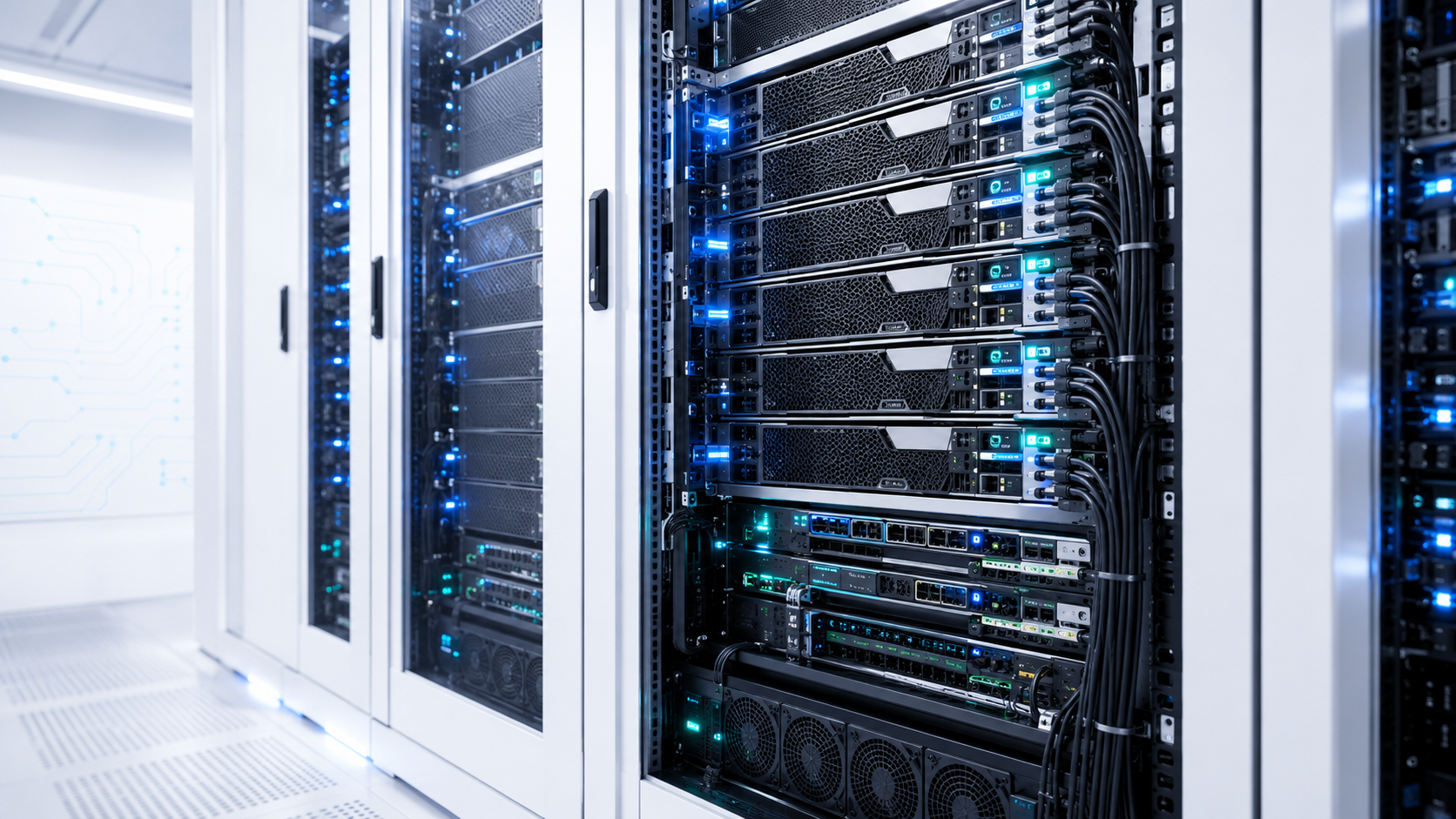 GPU rack closeup